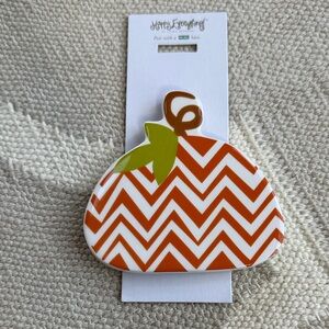 Happy Everything Chevron Pumpkin mini attachment - Orange and Green. EUC!!